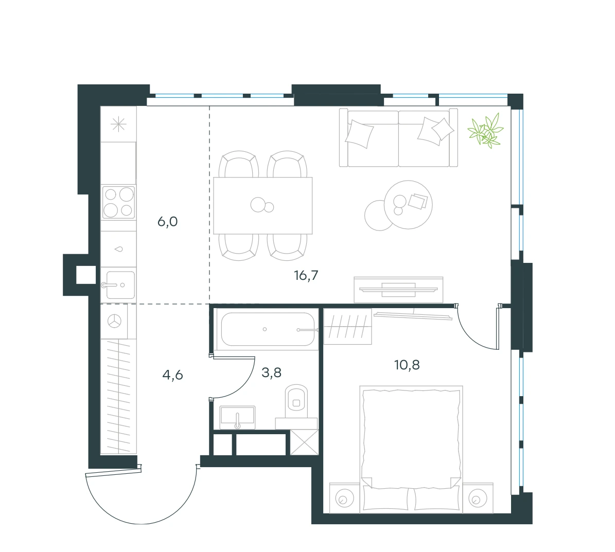 2-комнатные квартиры от 35 м² — 14,9 млн ₽